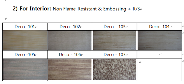 Recycled non flame resistant and embossing products by Sungji Co., Ltd.